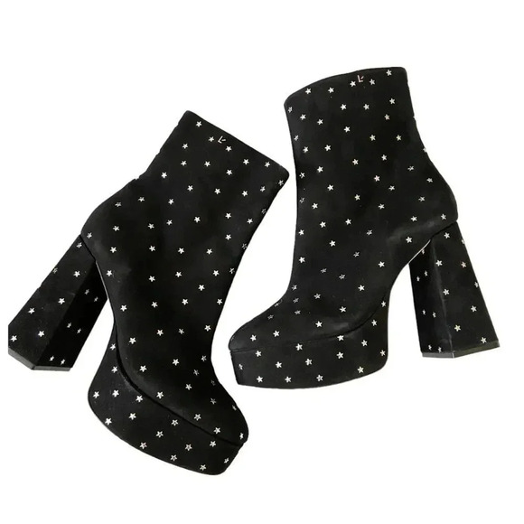 NEW Larroude Dolly Platform Suede Star Embellished Boots size 9.5 - Picture 4 of 10